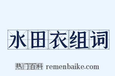 水田衣组词是什么意思的图片